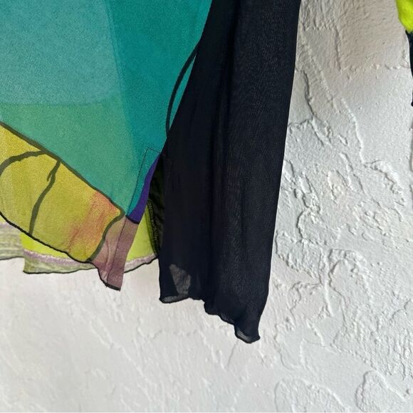 CAROL TURNER Blouse Top Women Medium Vintage Artsy Boho Art To Wear Geometric - Picture 8 of 9